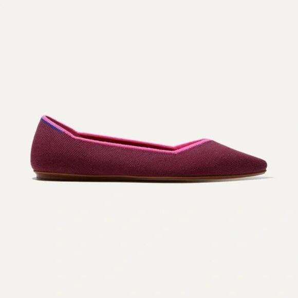Rothy's The Point Ballet Flat Slip-On Merino Wool Currant Pink Size W9.5 NWOB - Picture 3 of 12